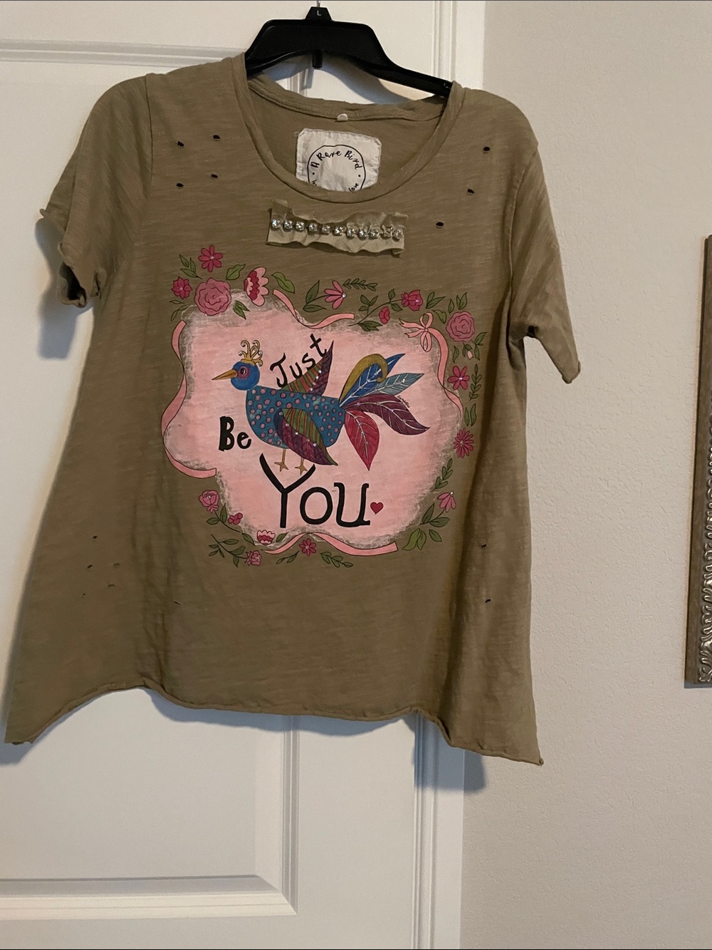 Just Be You Olive Short Sleeve Graphic Tee